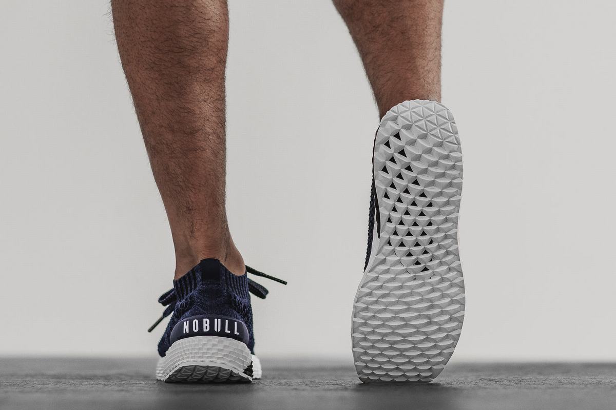 Nobull Knit Runner Men's Running Shoes Navy | Australia (RI0675)